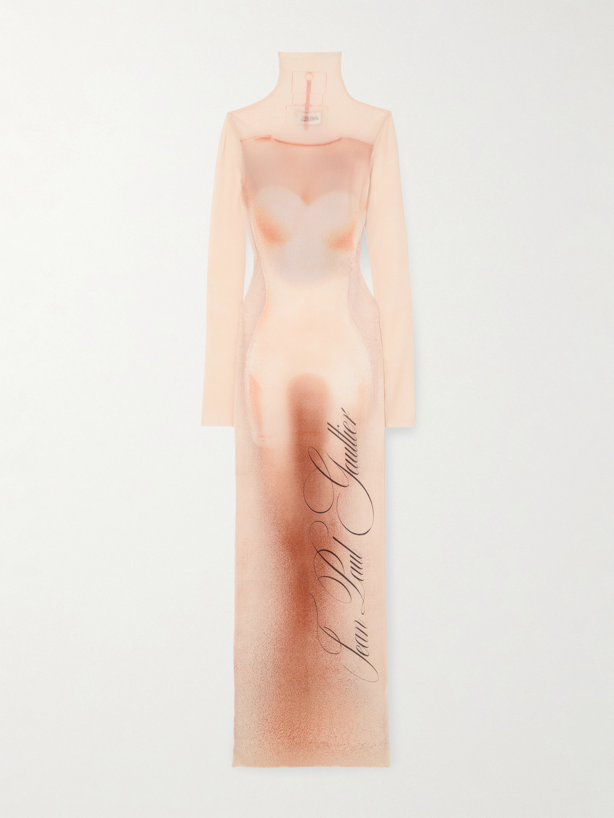JEAN PAUL GAULTIER LE CLASSIQUE PRINTED STRETCH-JERSEY TURTLENECK MAXI DRESS