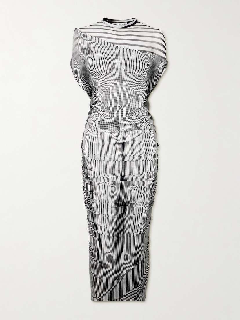 Jean Paul Gaultier Body Morphing Layered Draped Tulle Midi Dress