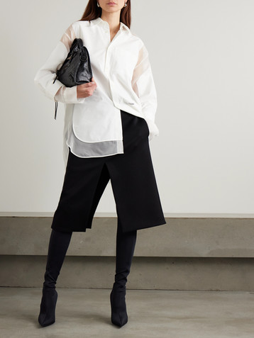 Jean Paul Gaultier Petit Grand Oversized layered silk and tulle shirt