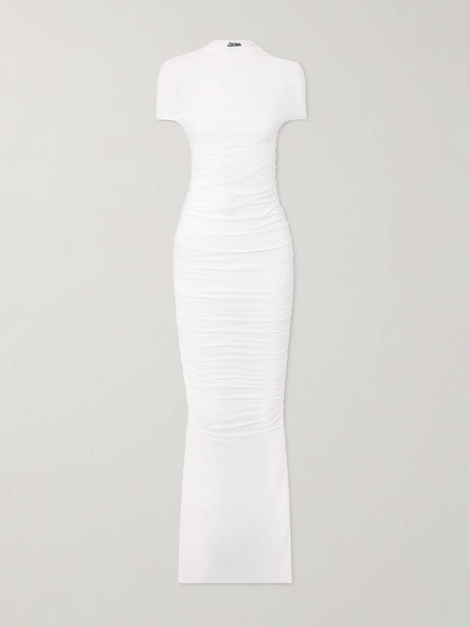 fringed stretch-jersey maxi dress