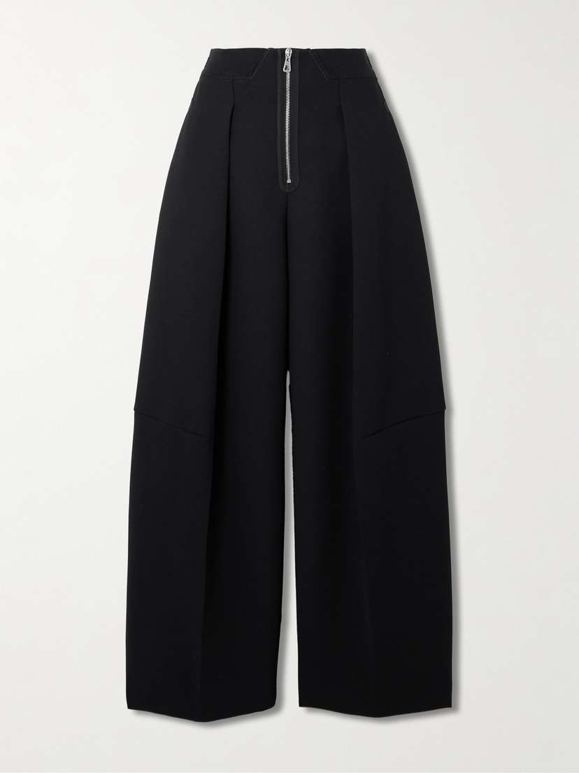 Jean Paul Gaultier Grosgrain-trimmed Pleated Crepe Pants