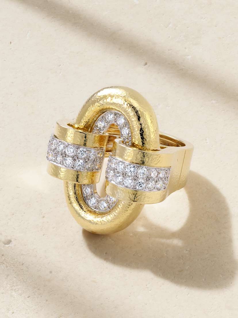 DAVID WEBB 18-karat Gold, Platinum And Diamond Ring
