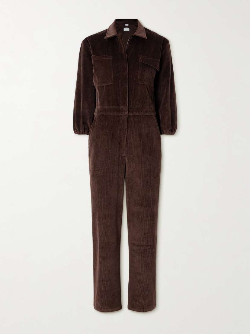 Rivet Utility Charmer Stretch-cotton Corduroy Jumpsuit
