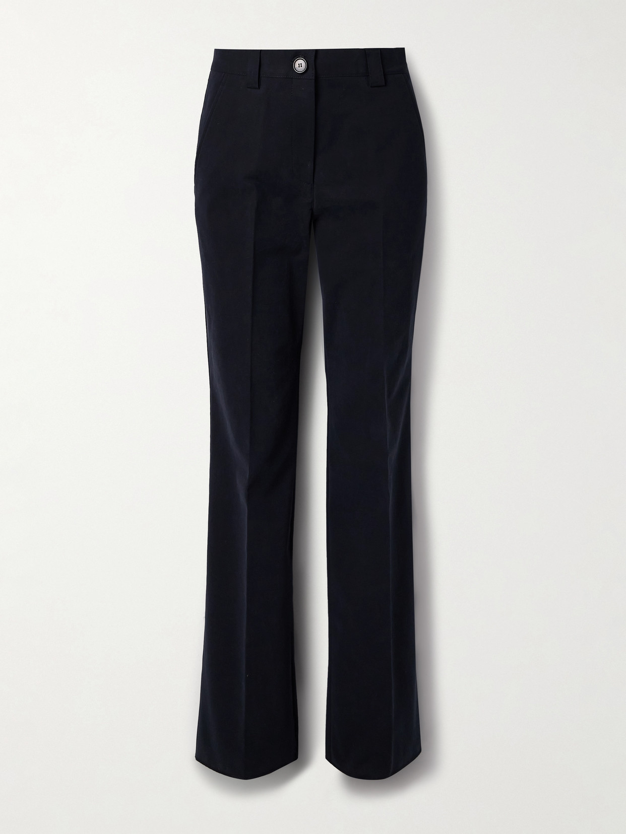 Veronica De Piante Avery Cotton-blend Straight-leg Pants In Blue
