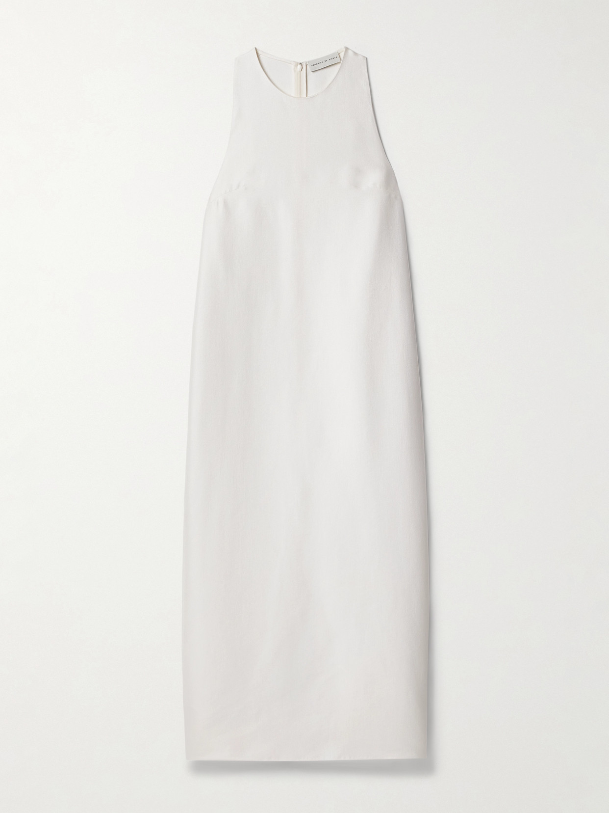 Veronica De Piante Helene Silk-mikado Midi Dress In Off-white
