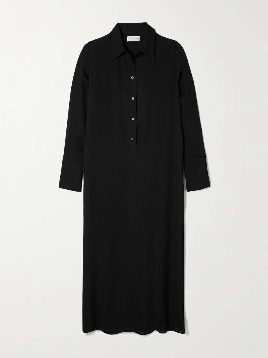 marta silk-georgette midi shirt dress