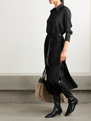 Veronica De Piante Marta silk-georgette midi shirt dress
