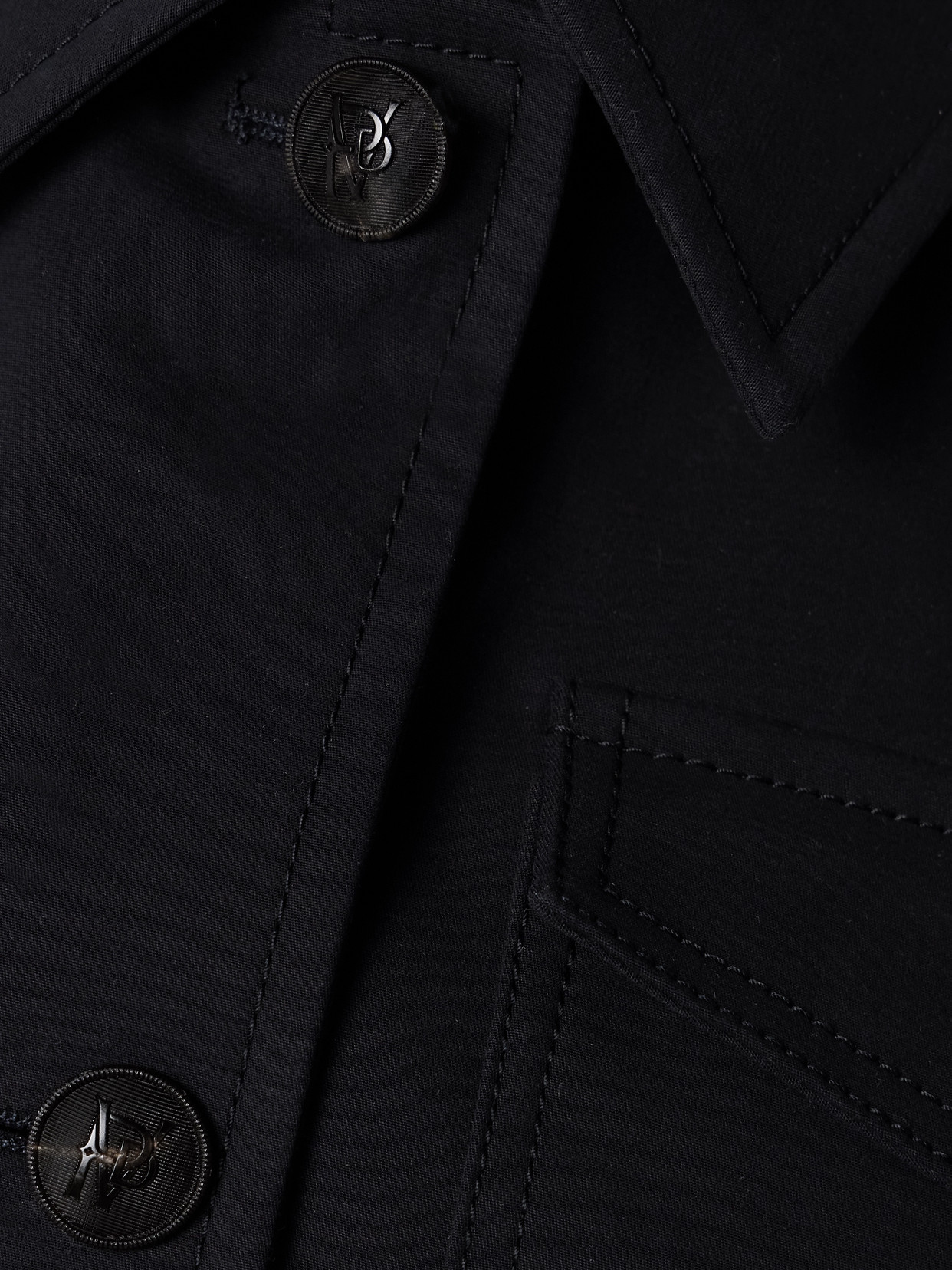 Veronica De Piante Amelia Belted Cotton-blend Jacket In Blue