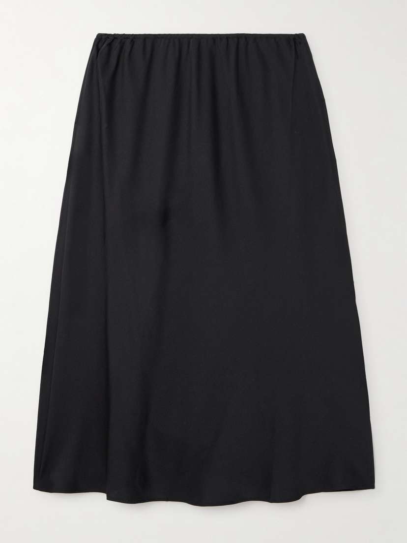 Lisa Yang Silk-blend Satin Midi Skirt