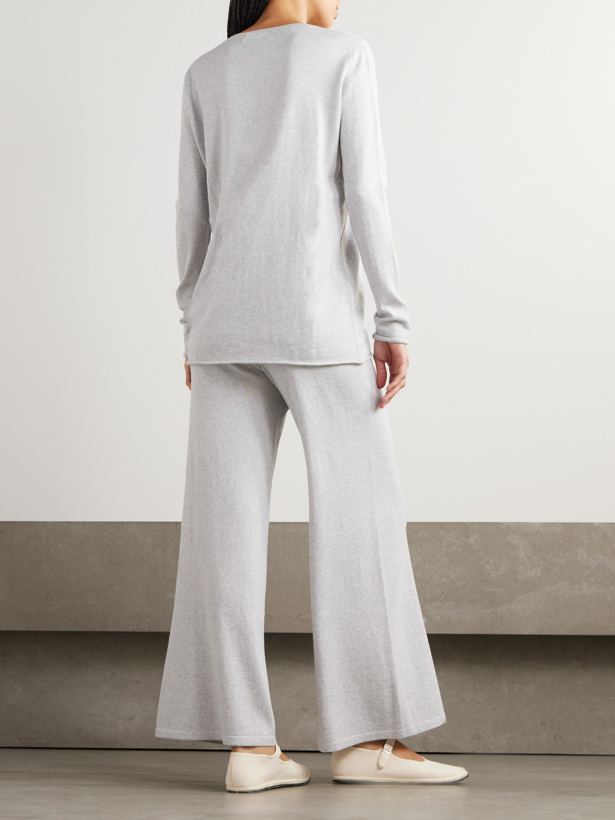 Lisa Yang Maurie Cotton And Cashmere-blend Sweater In Gray