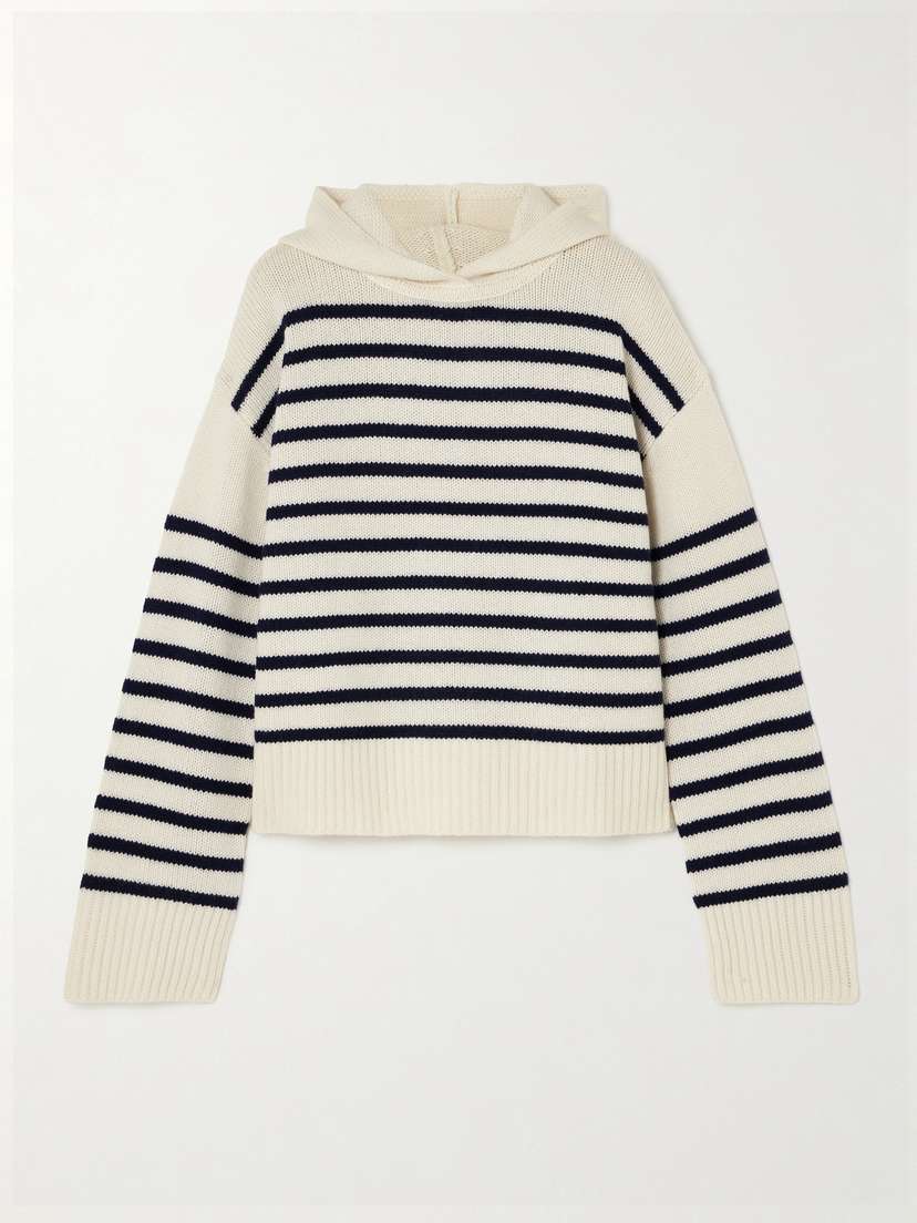 Lisa Yang Karolin Striped Cashmere Hoodie