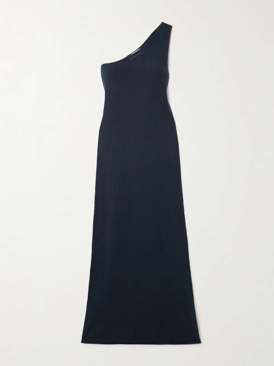 olivia one-shoulder cotton and cashmere-blend maxi dress