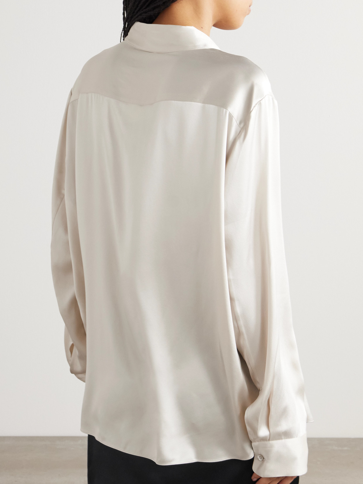 Lisa Yang Silk-satin Shirt In Ivory