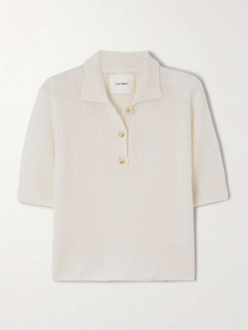 Lisa Yang Masy Cashmere And Silk-blend Polo Shirt
