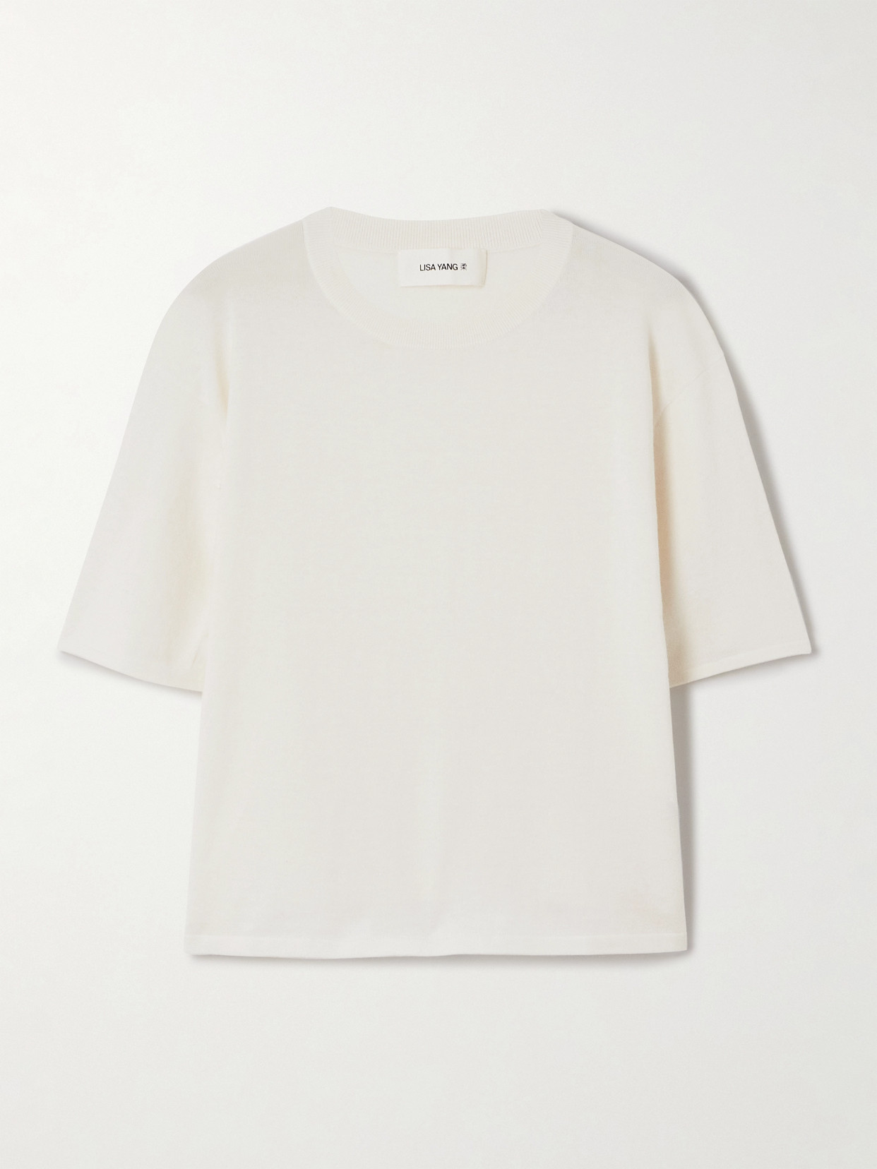 Lisa Yang Rubie Cotton And Cashmere-blend T-shirt In Cream
