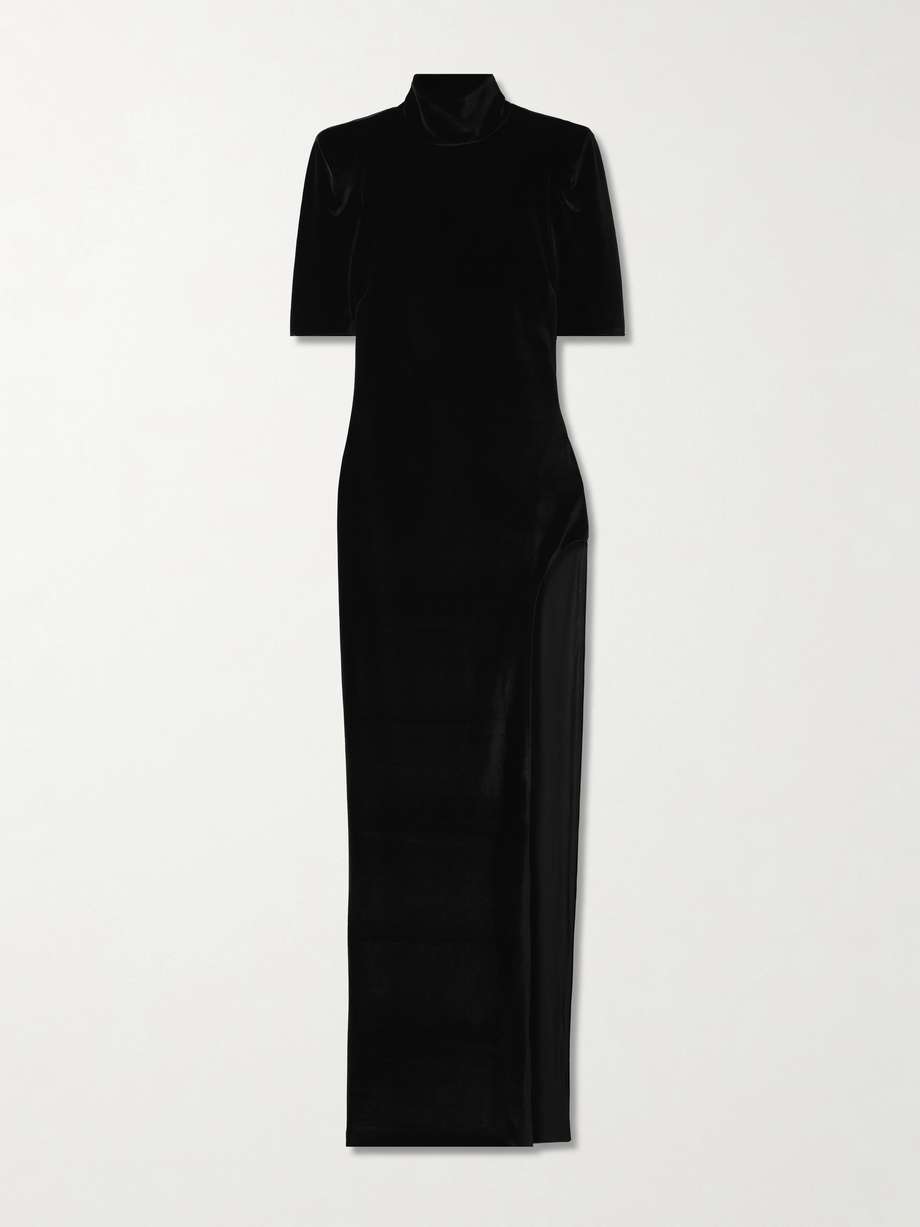 velvet turtleneck gown