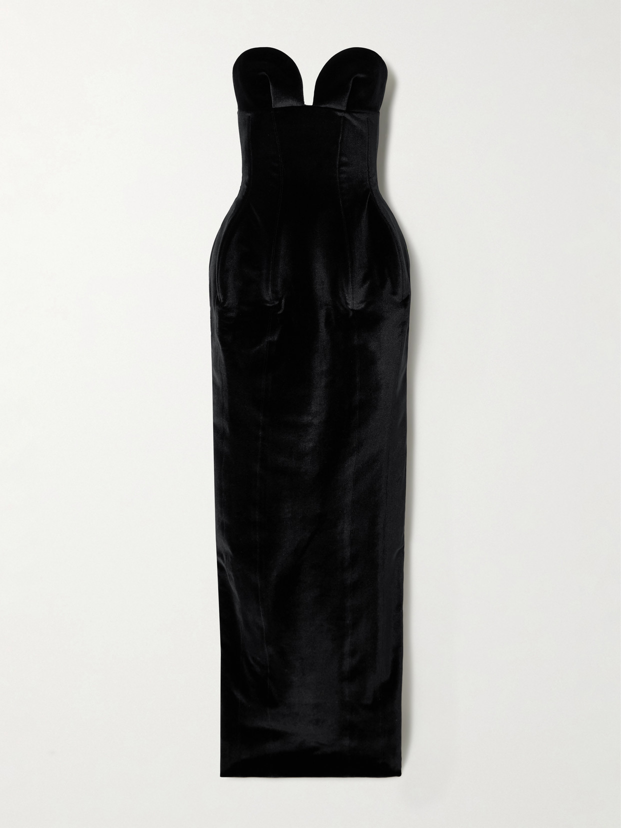 Monot Strapless Velvet Gown In Black