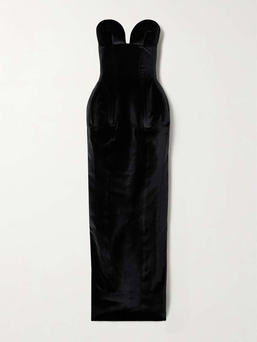 Mônot Strapless Velvet Gown