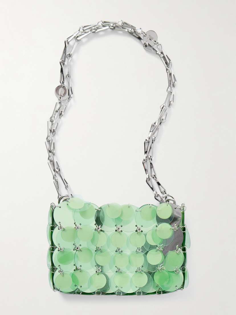 Rabanne Sparkle Pailette-embellished Satin Shoulder Bag