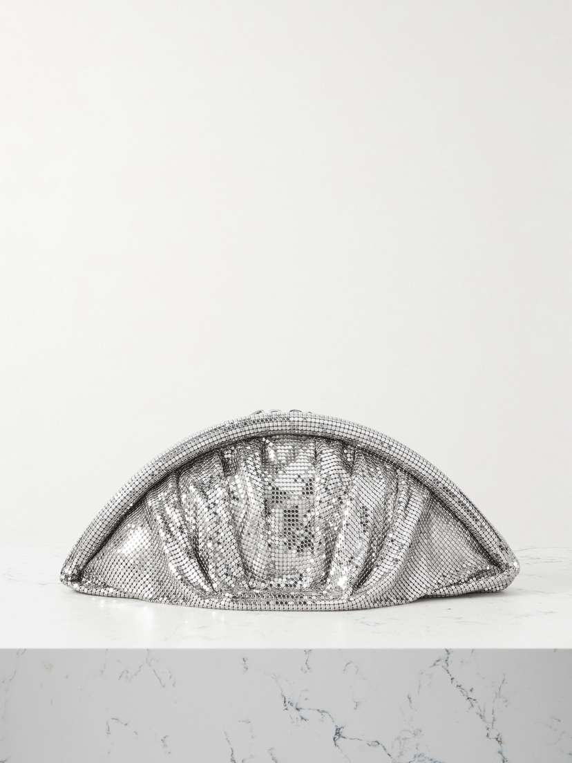 Rabanne Studded Mesh Clutch