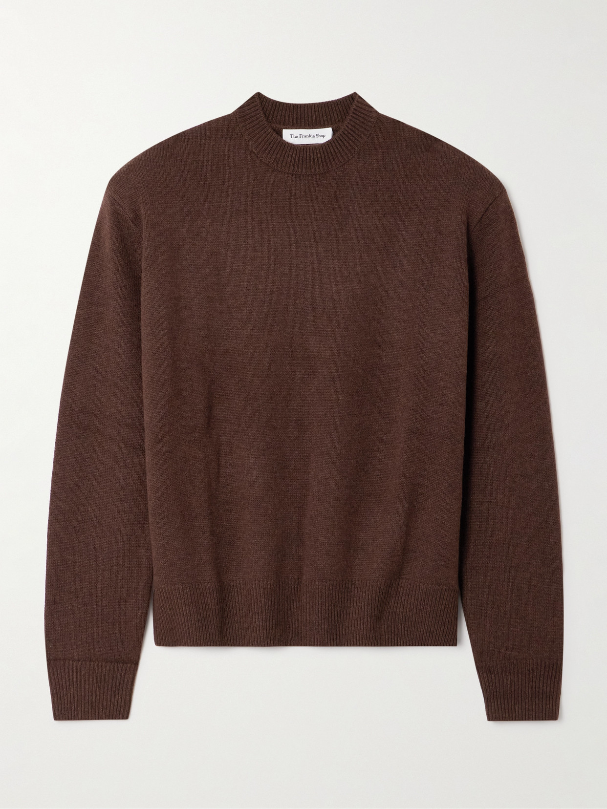 The Frankie Shop Rafaela Oversized Merino Wool And Cashmere-blend Sweater In Brown