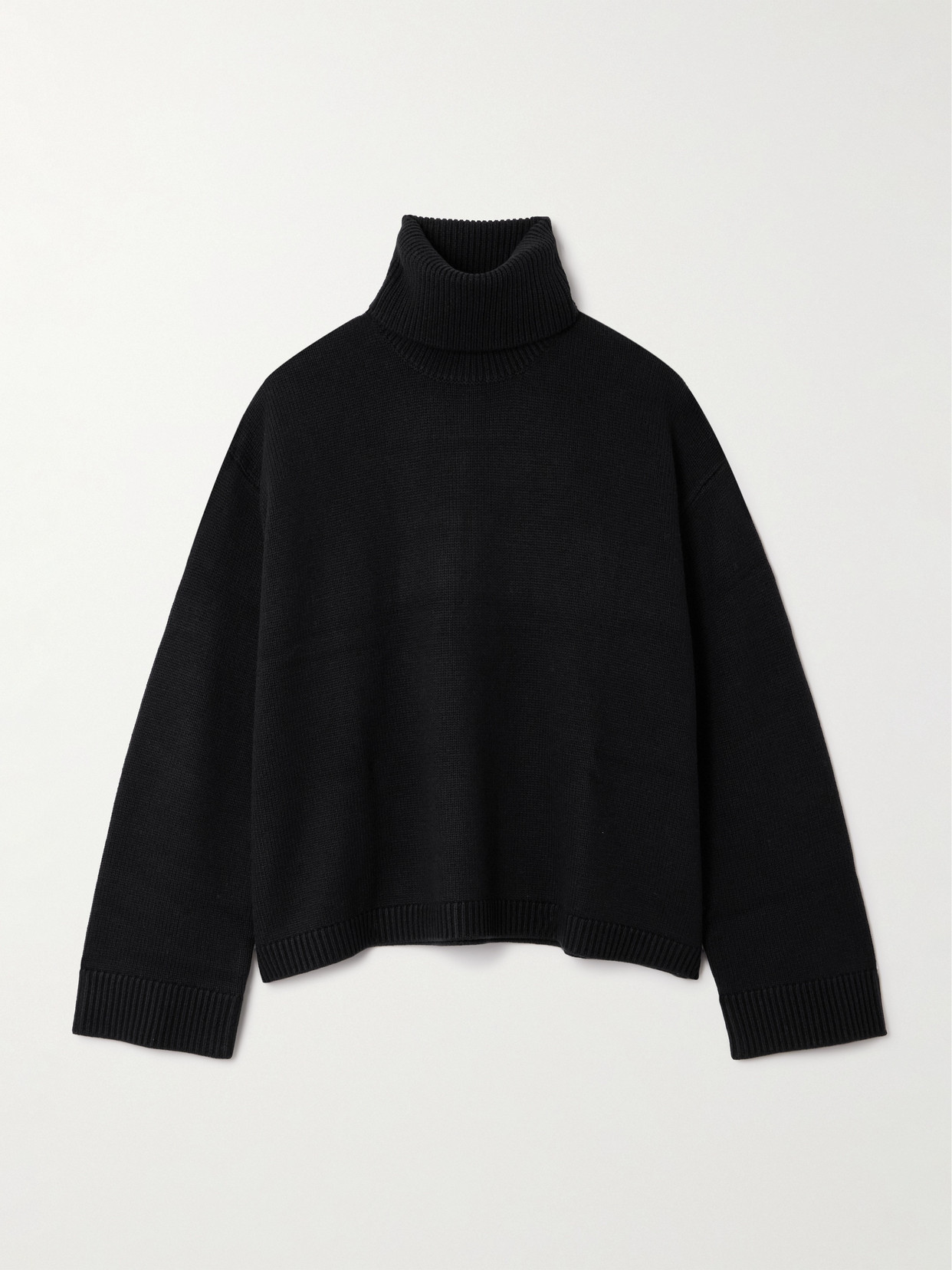 The Frankie Shop - Rhea Wool And Cotton-blend Turtleneck Sweater - Black