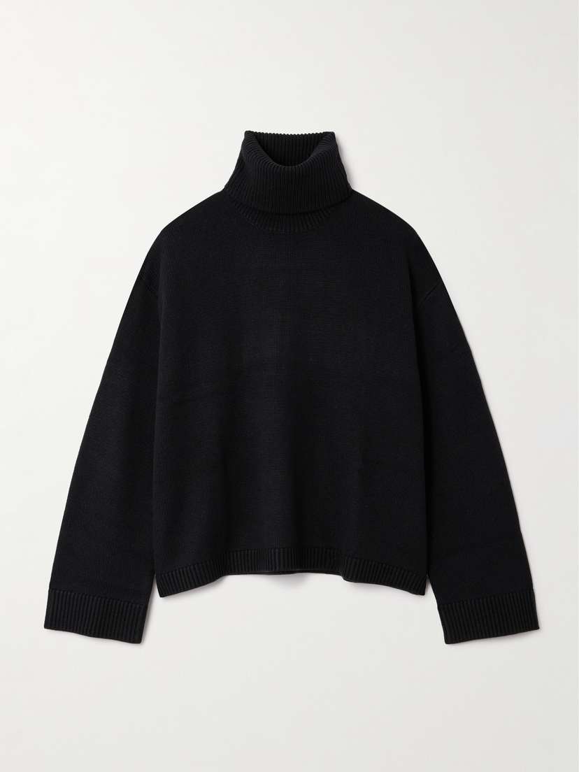 The Frankie Shop Rhea Wool And Cotton-blend Turtleneck Sweater - x large