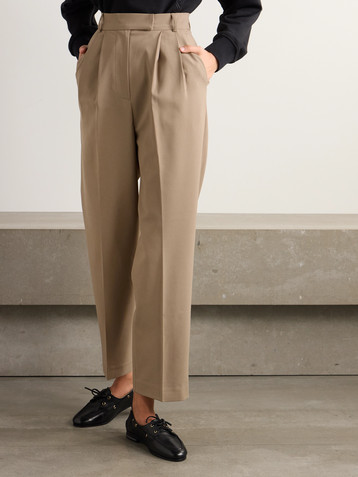 The Frankie Shop Bea pleated crepe tapered-leg pants