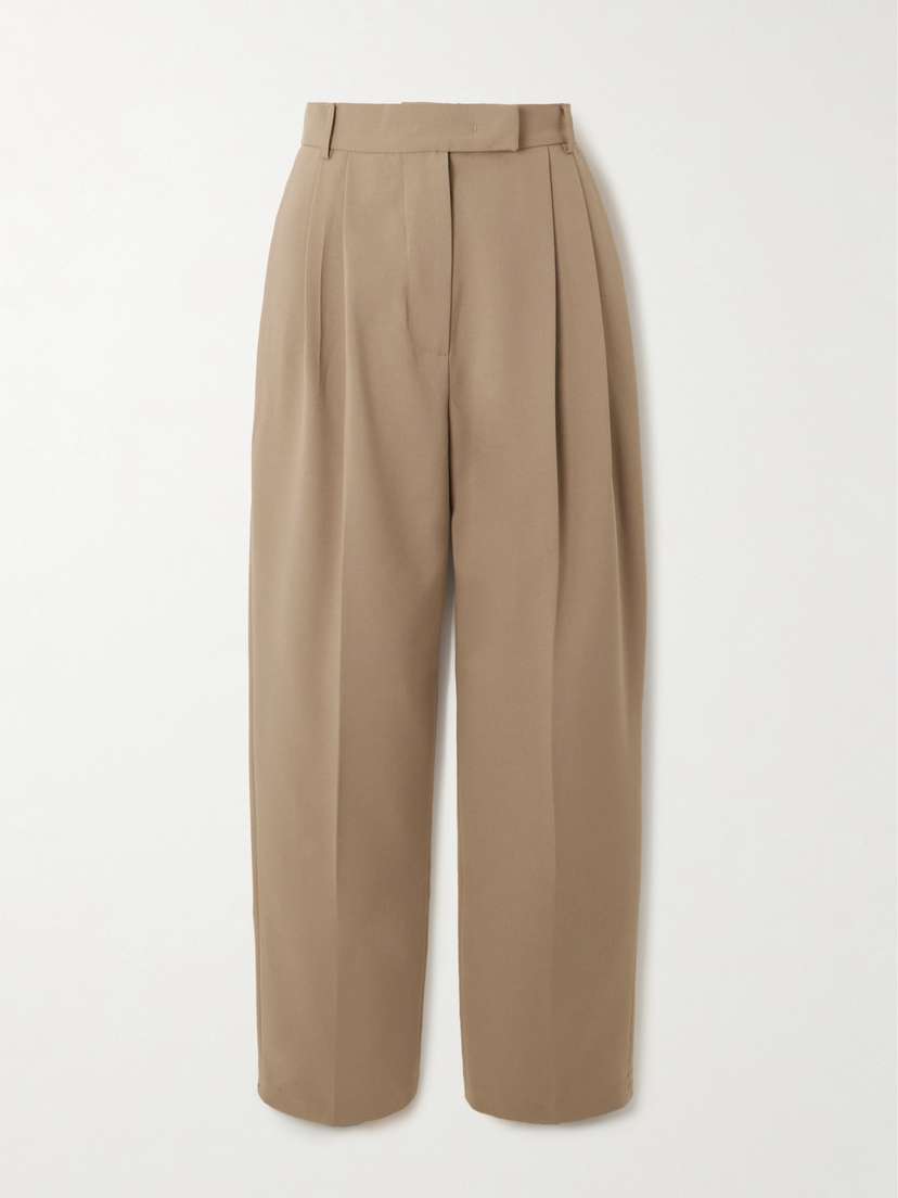 The Frankie Shop Bea Pleated Crepe Tapered-leg Pants