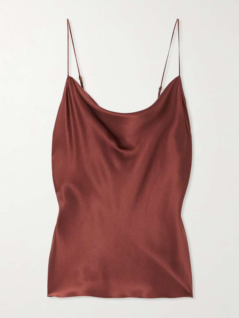 Nili Lotan Joris Draped Silk-satin Camisole