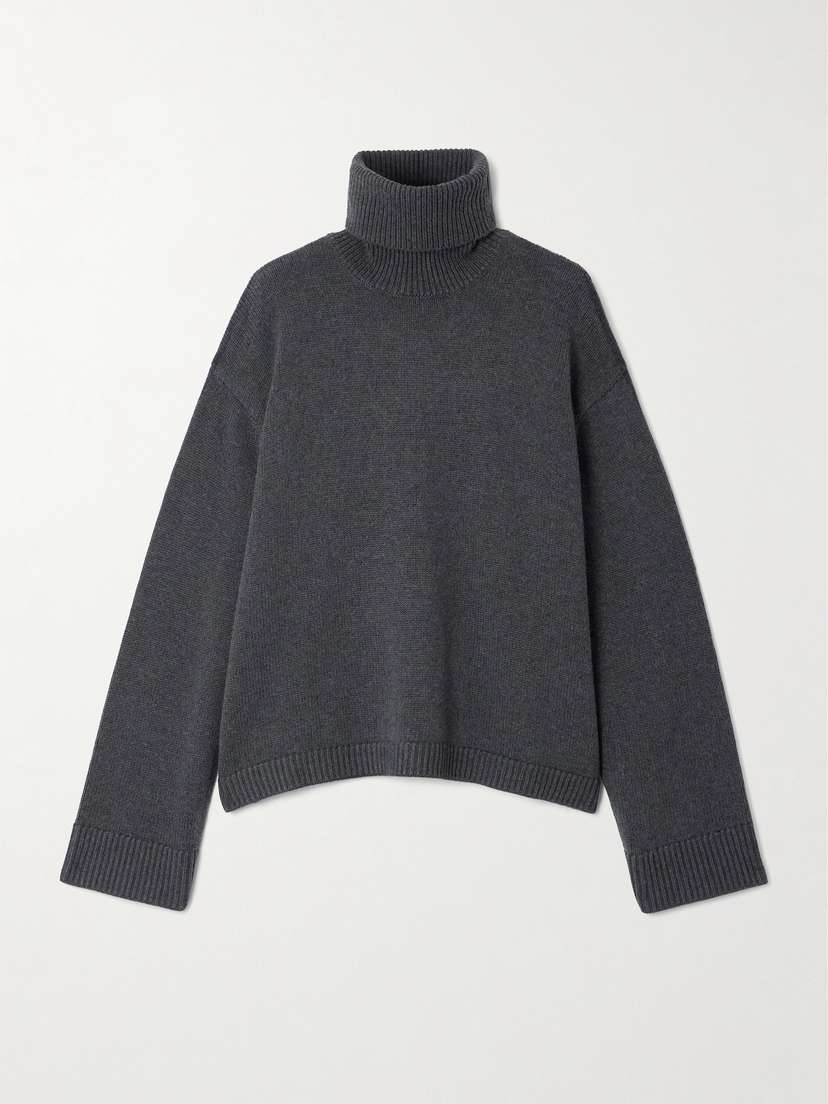 The Frankie Shop Rhea Wool And Cotton-blend Turtleneck Sweater