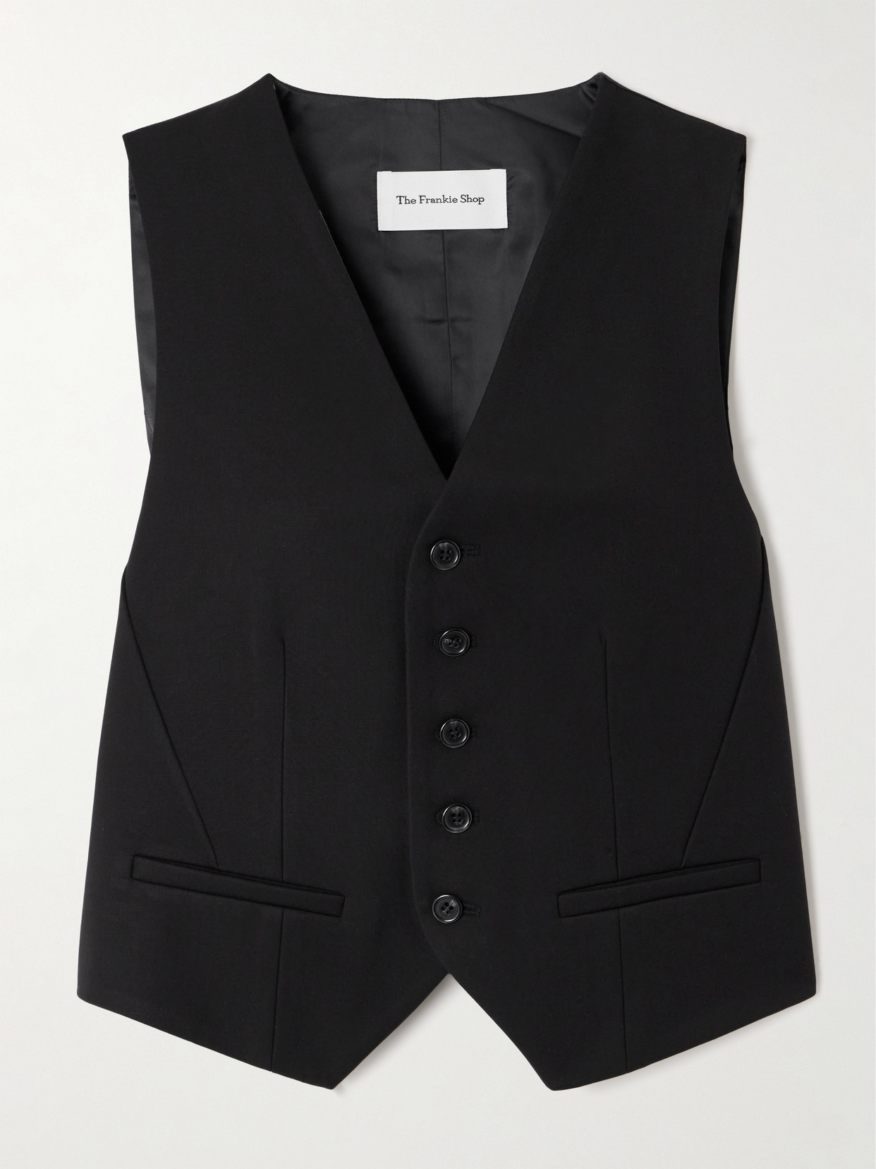 The Frankie Shop Gelso Tencel Lyocell-blend And Satin Vest In Black