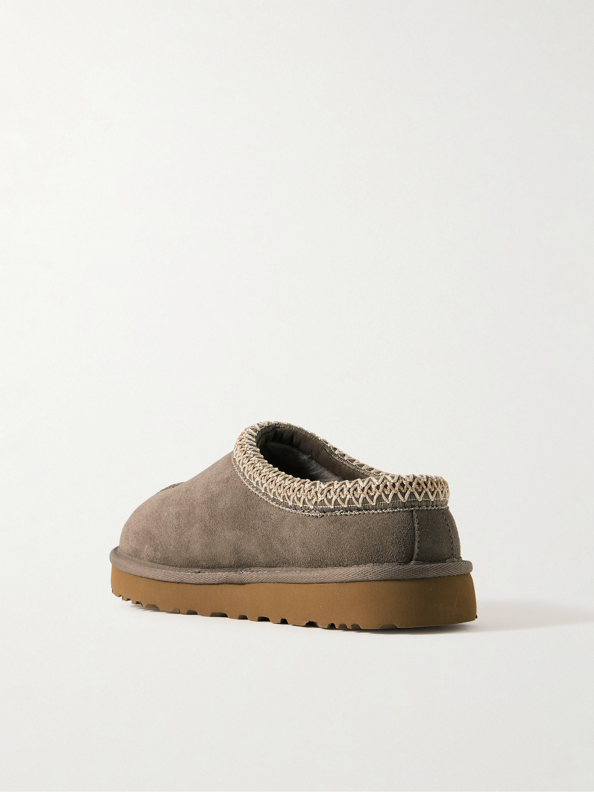 UGG Tasman wool-blend fleece-lined embroidered suede slippers thumbnail