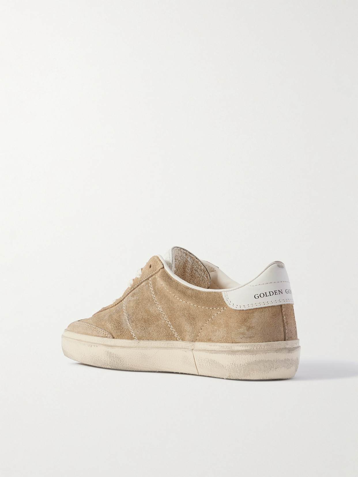 Golden Goose Soul-star Distressed Leather-trimmed Suede Sneakers In Brown