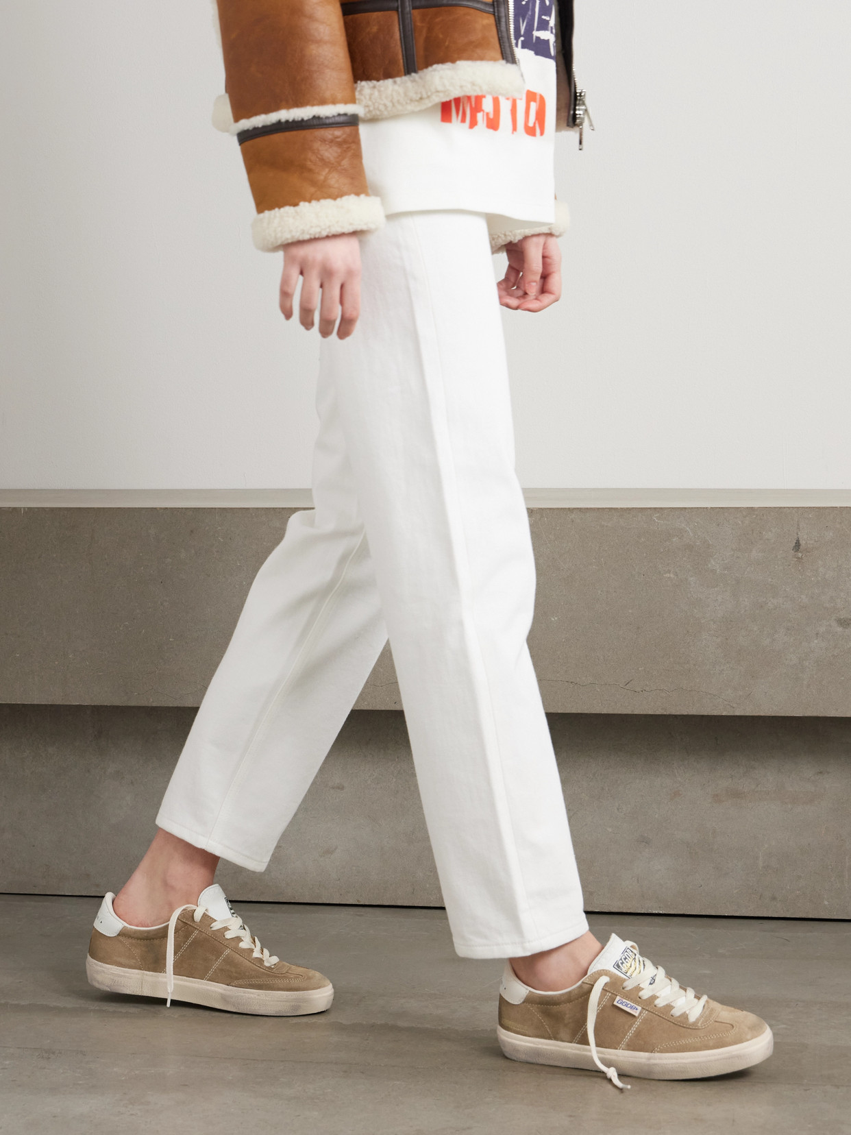Golden Goose Soul-star Distressed Leather-trimmed Suede Sneakers In Brown