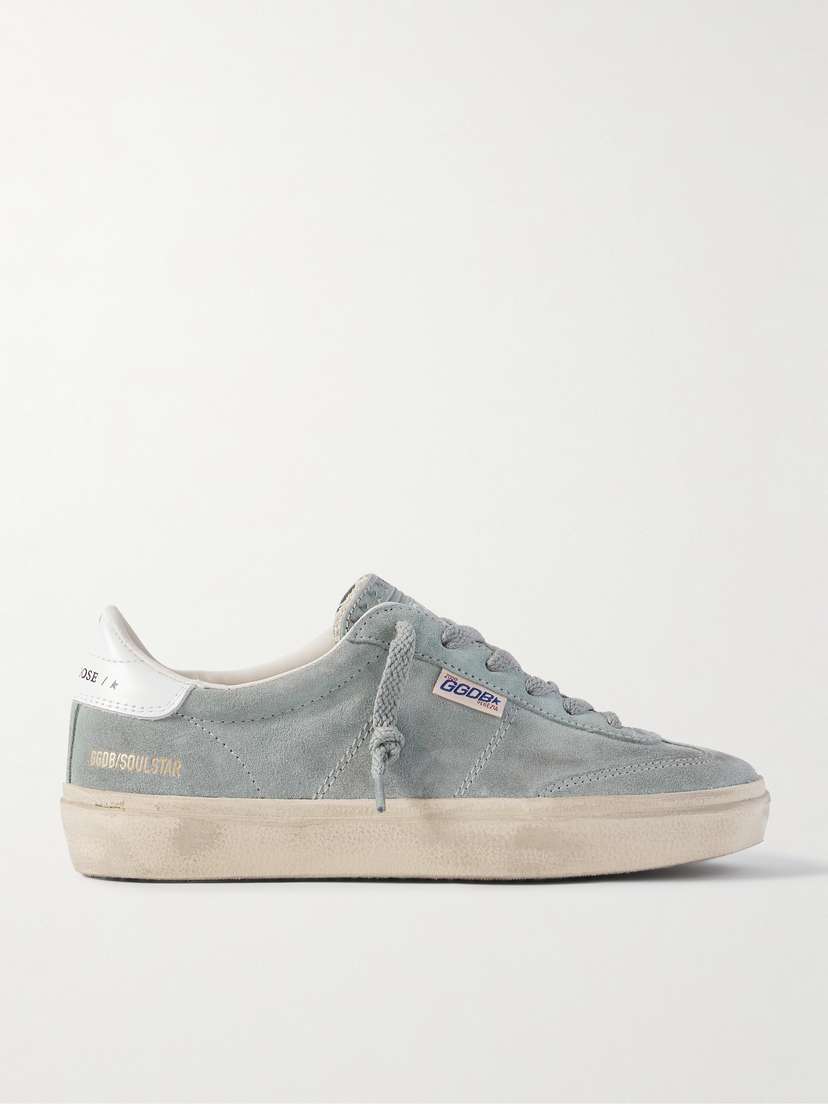 Golden Goose Soul-star Distressed Leather-trimmed Suede Sneakers