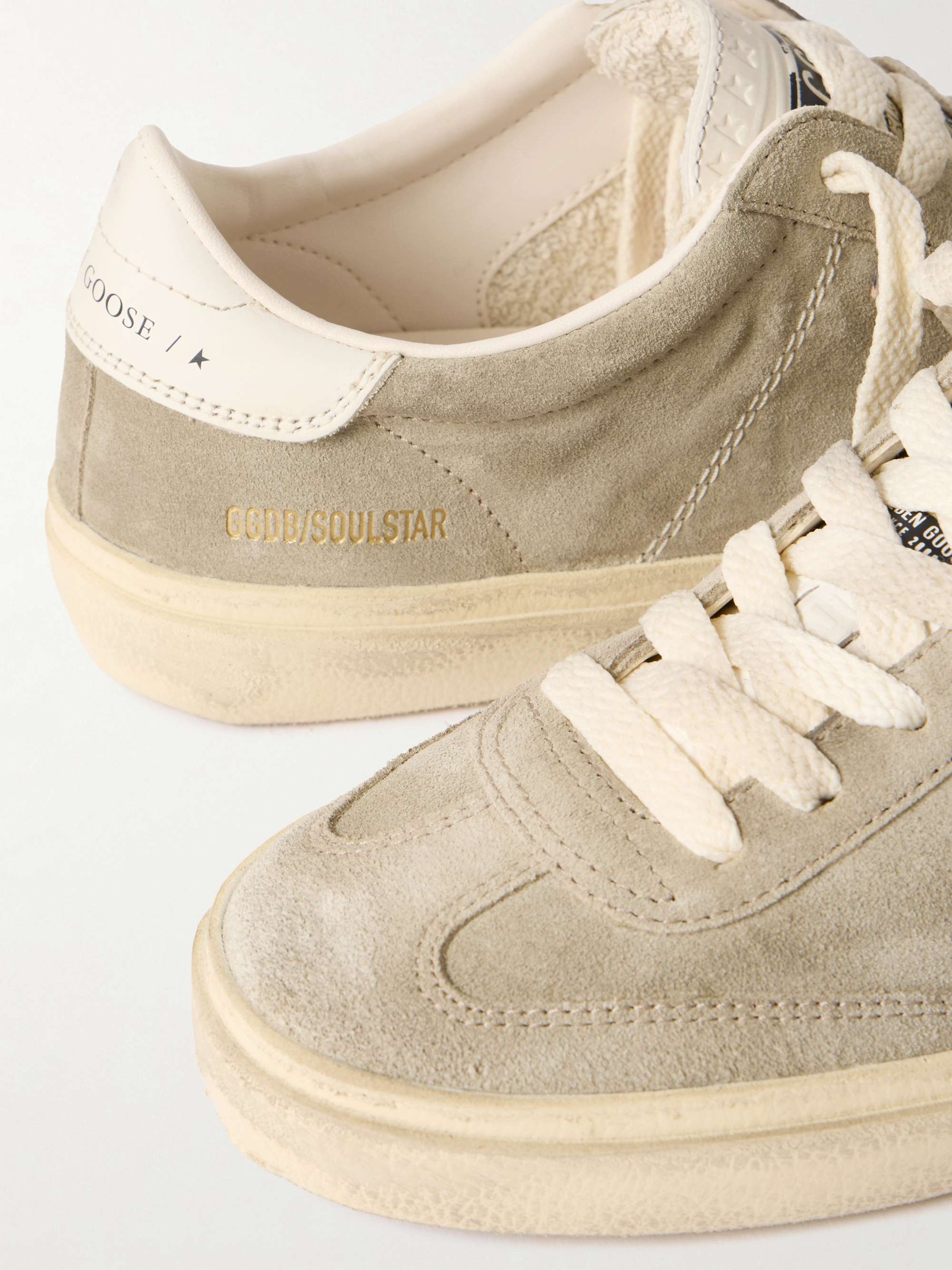 GOLDEN GOOSE Soul-Star distressed leather-trimmed suede