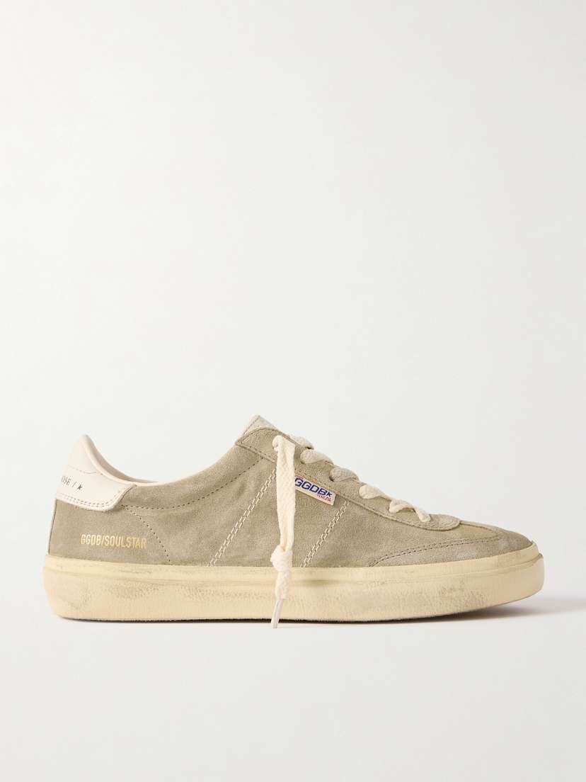 Golden Goose Soul-star Distressed Leather-trimmed Suede Sneakers