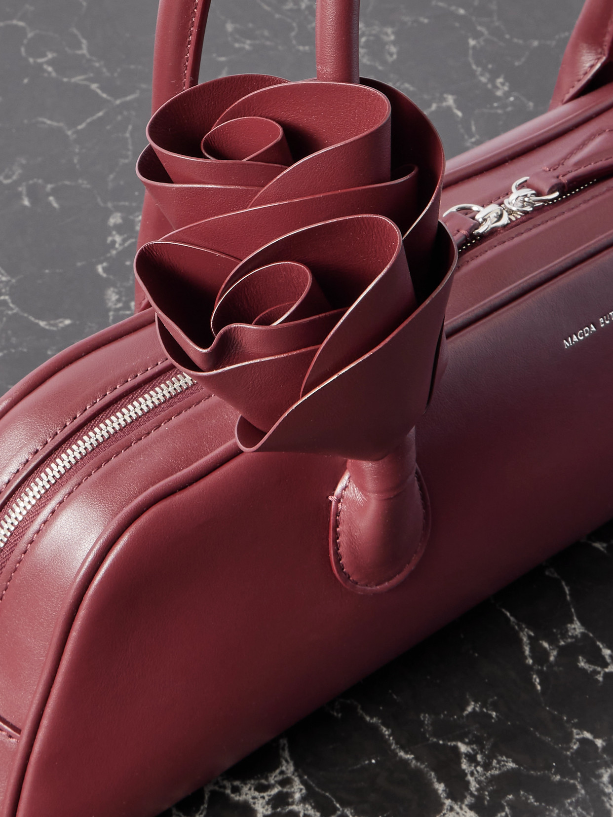 Magda Butrym Brigitte Leather Shoulder Bag In Burgundy