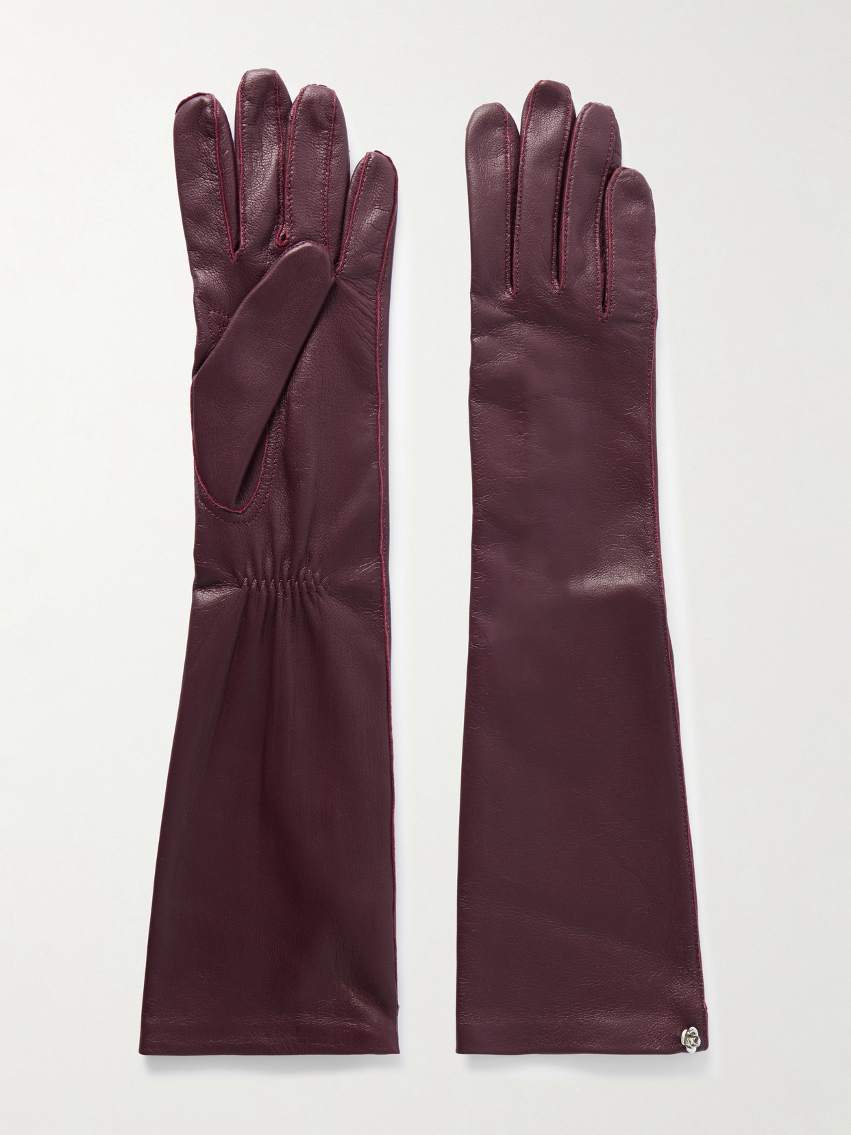 Magda Butrym - Leather Gloves - Burgundy