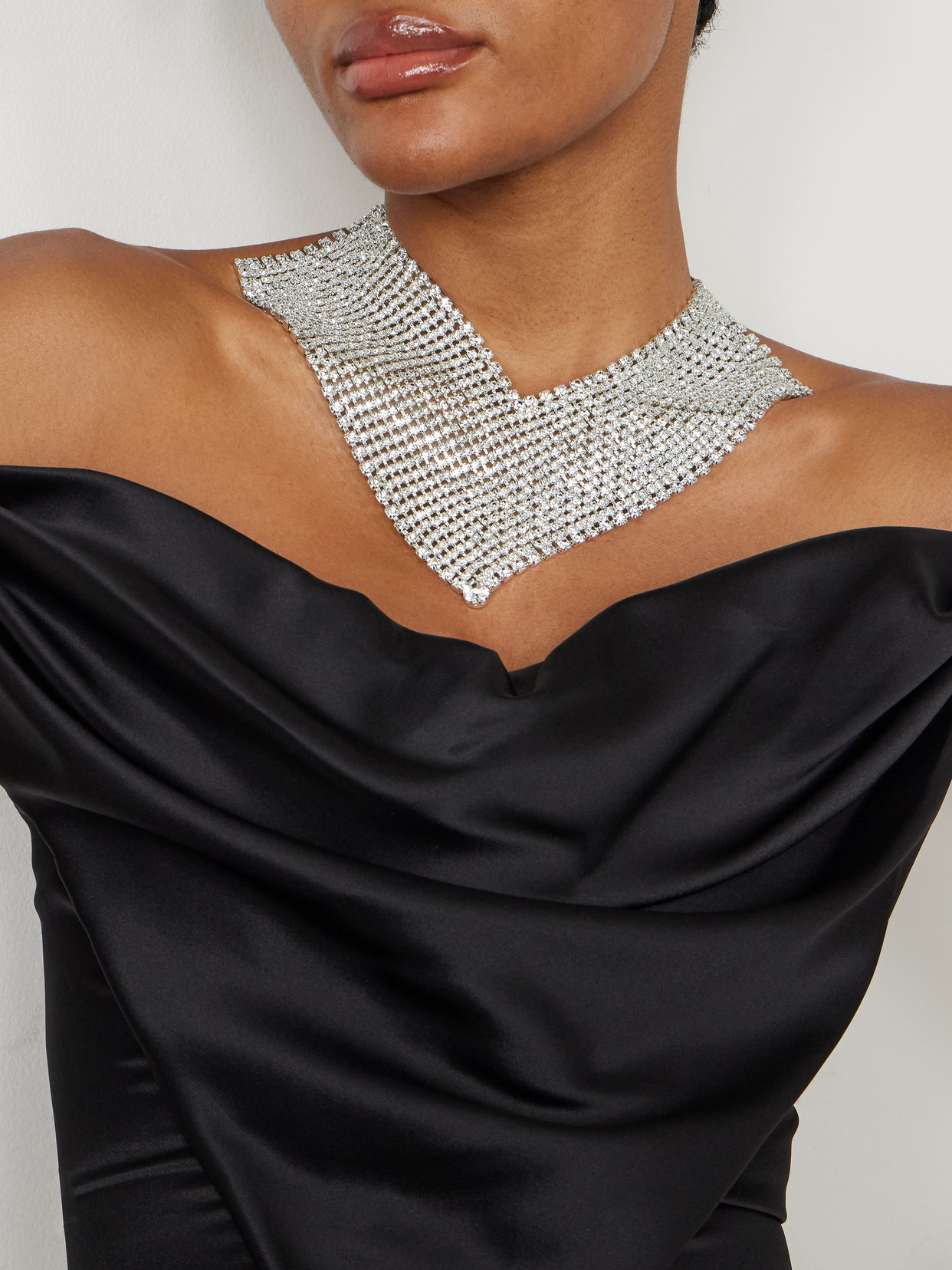 Magda Butrym Silver-tone Crystal Necklace In Silver