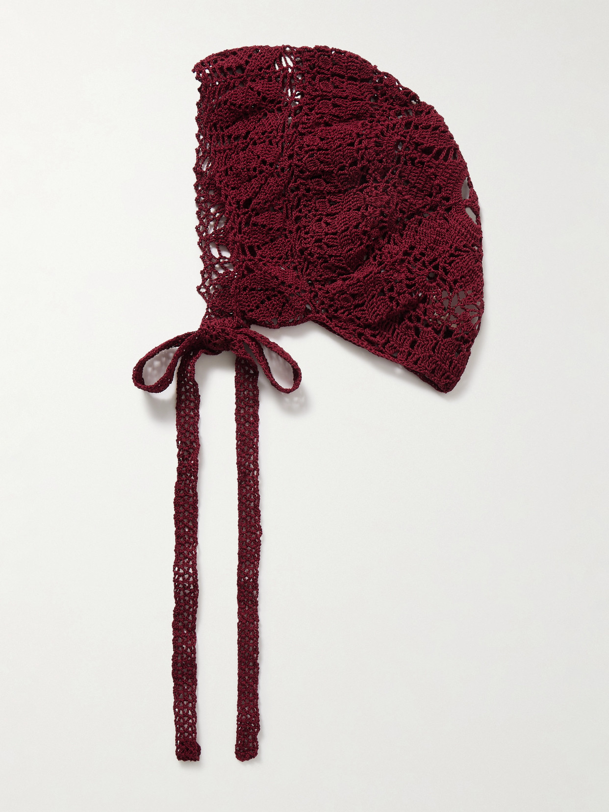 Magda Butrym Crocheted Cotton Hat In Burgundy