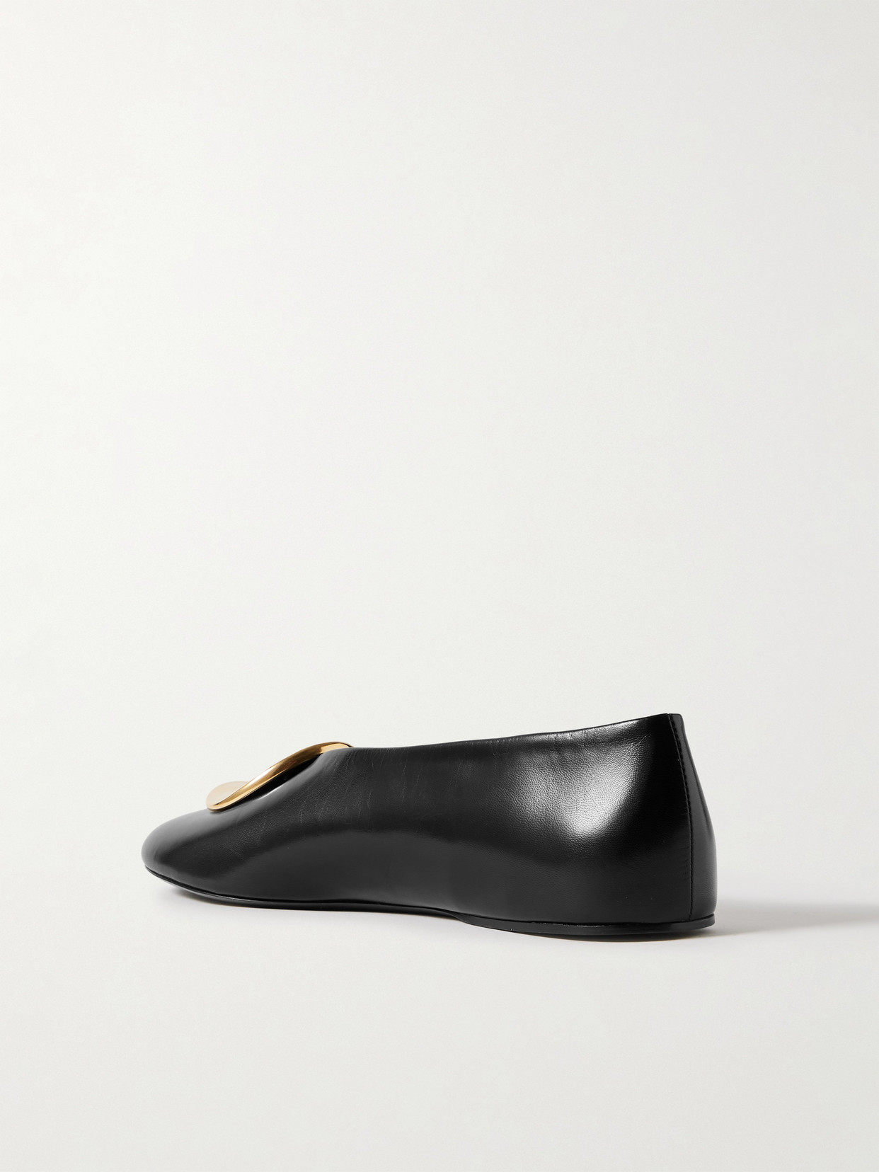Embellished Leather Ballet Flats
