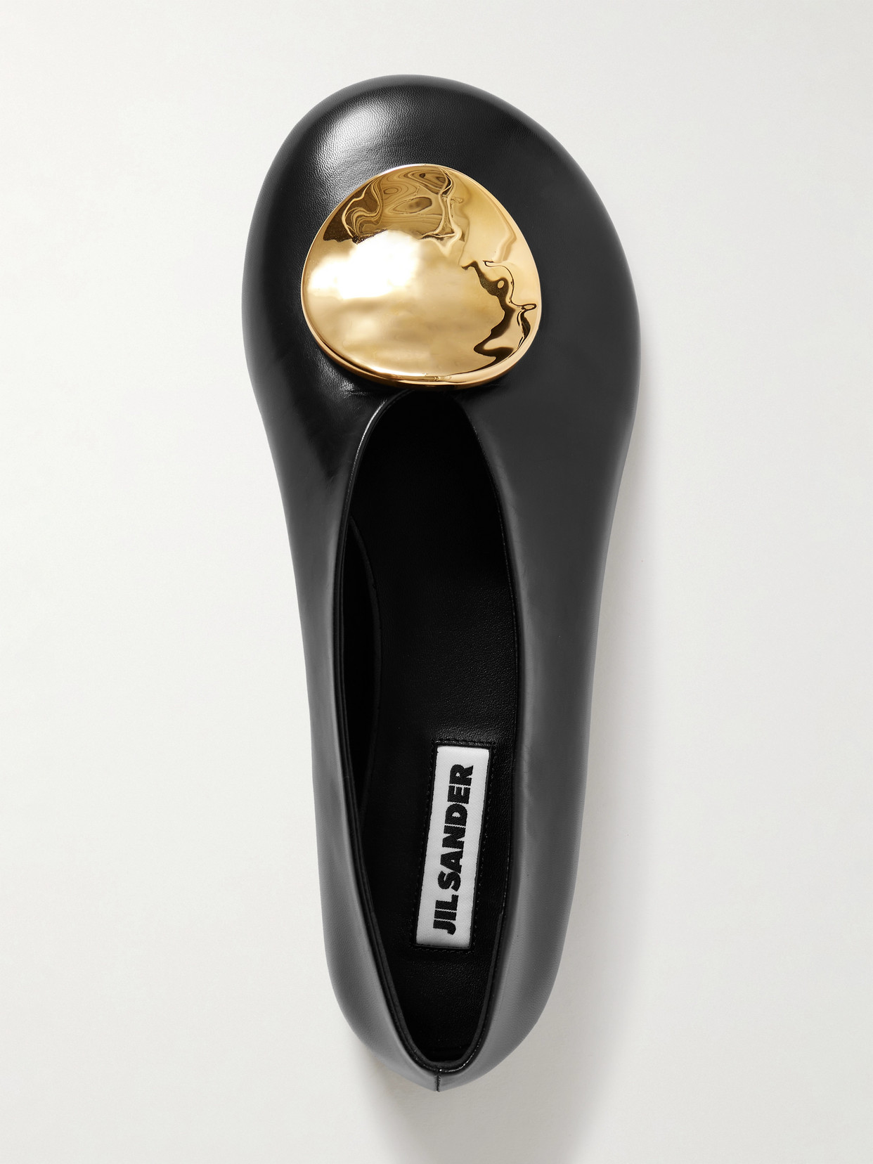 Embellished Leather Ballet Flats