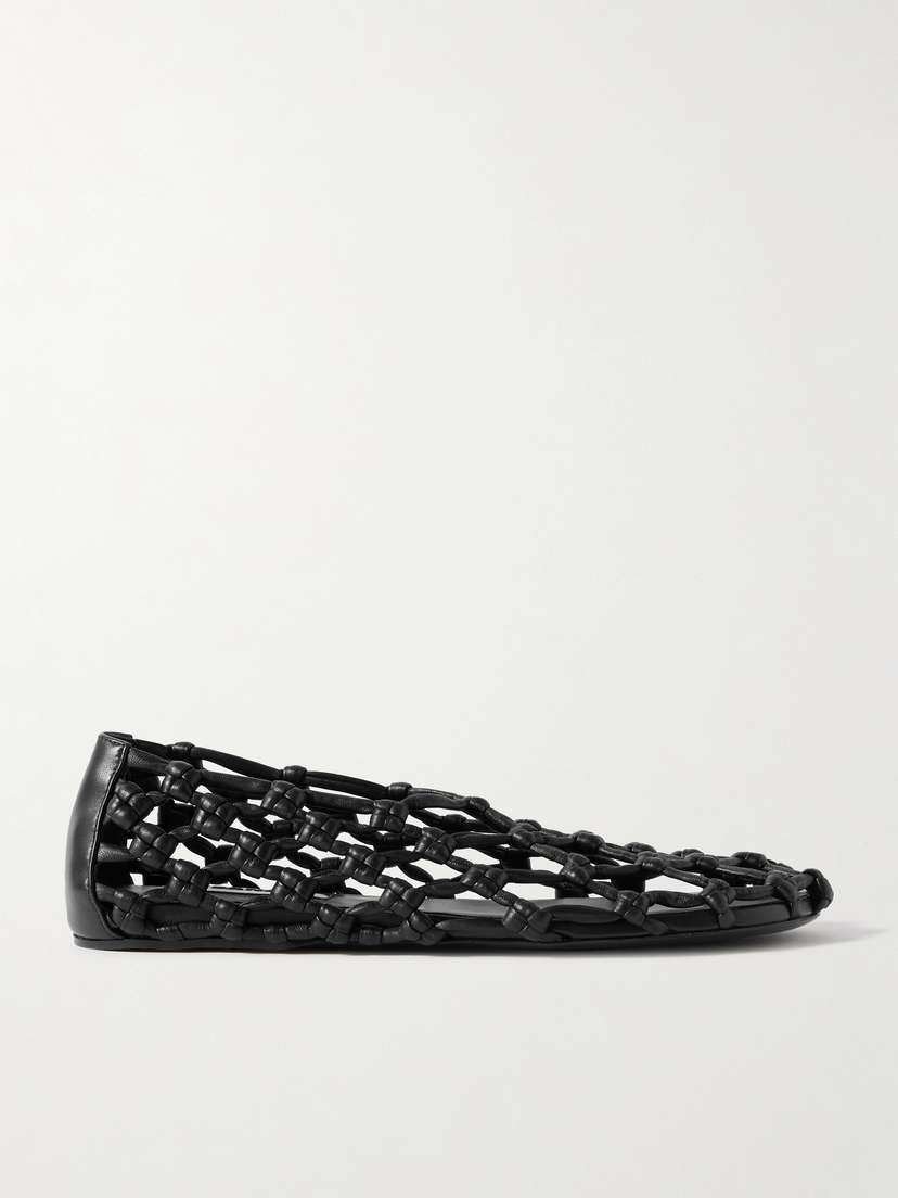 Jil Sander Cutout Knotted Leather Ballet Flats