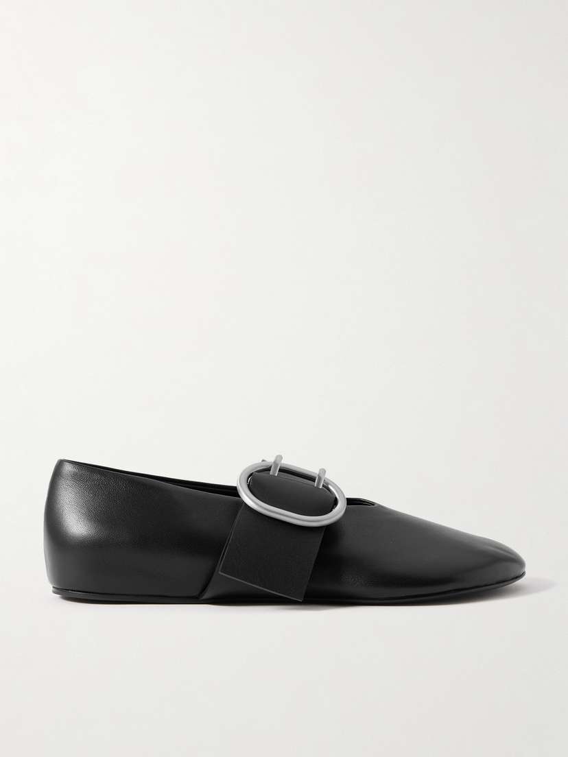 Jil Sander Leather Mary Jane Ballet Flats