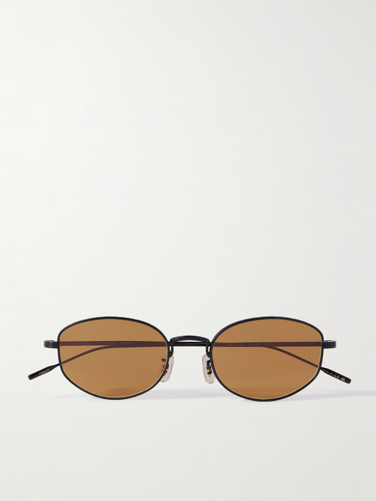 Oliver Peoples Estra Round-frame Titanium Sunglasses In Black
