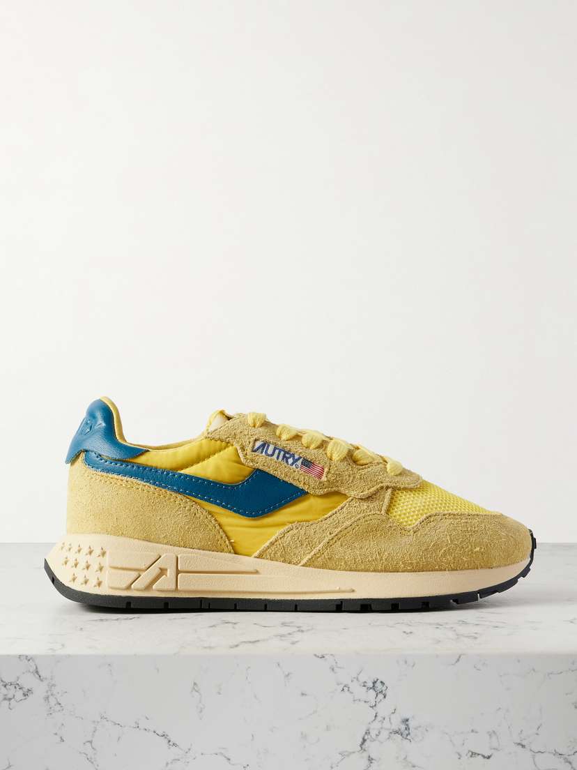 Autry Super Vintage Brushed Suede And Leather-trimmed Mesh And Shell Sneakers