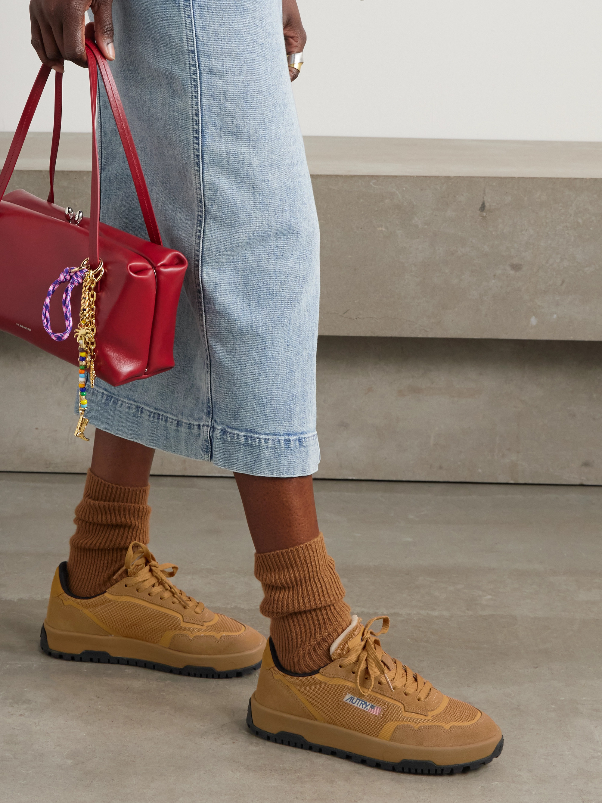 Autry Wildpace suede-trimmed mesh sneakers