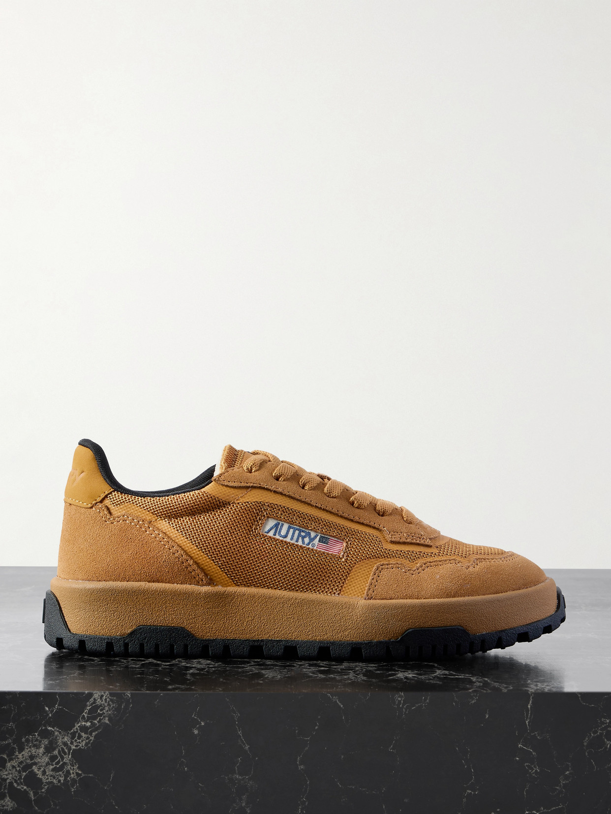 Autry Wildpace Suede-trimmed Mesh Sneakers In Brown
